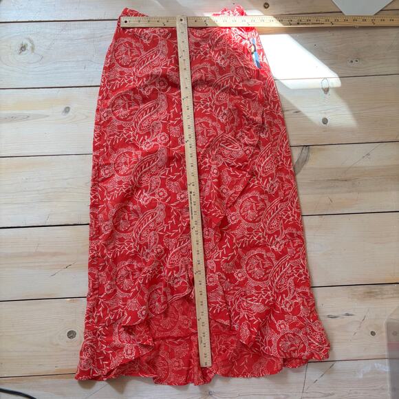 Universal Thread NWT Women's Ruffle Maxi Wrap Skirt Red Size M - Picture 8 of 10